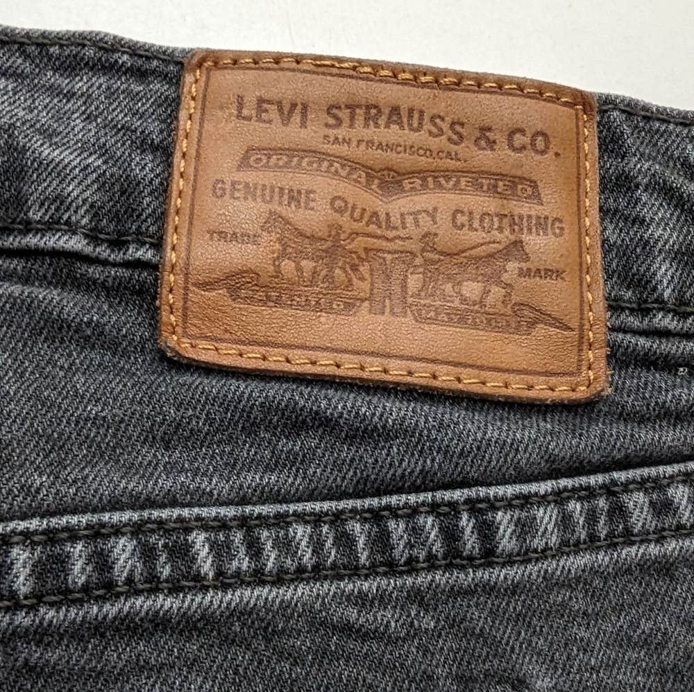 Levi’s Premium Gray High Waisted Jeans Wedgie Skinny Cropped 20W Black - Picture 6 of 10
